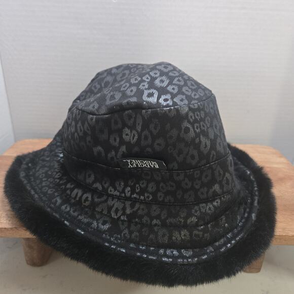 Badgley Mischka Faux‎ Fur Bucket Hat Reversible Leopard Black Womens Winter main image 8